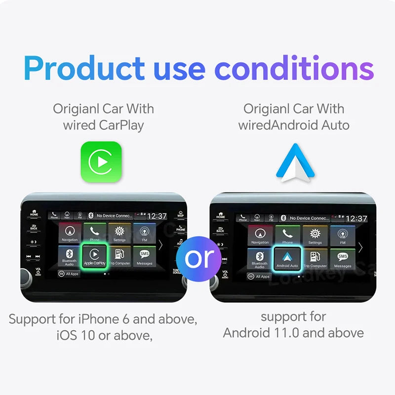 Wired to Wireless CarPlay and Android Auto 2 in 1 Mini Adapter